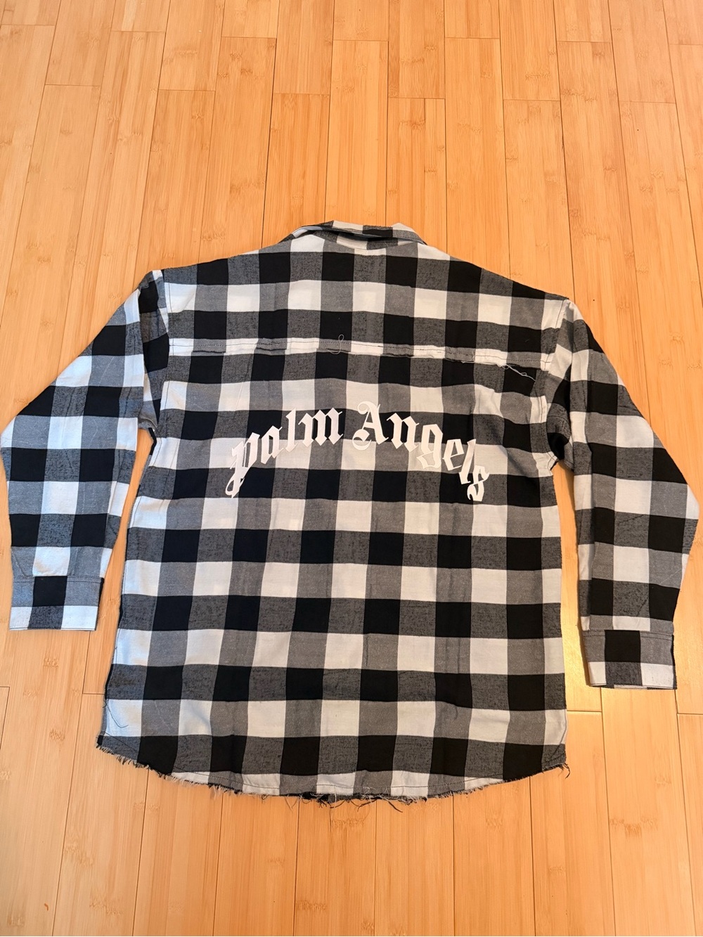 Palm Angels Black & White Buffalo Plaid Button-Down Shirt